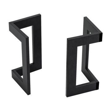 Set de 2 pieds de table Kaskinen acier 42 x 22 x 21 cm noir [en.casa]