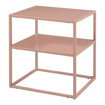 Table d'appoint Raahe acier 50 x 45 x 40 cm marron clair [en.casa]