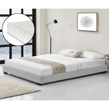 Lit Double Rembourré avec Similicuir avec Matelas Blanc 180 x 200 cm Corium