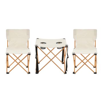 Set de table et 2 chaises de camping pliantes Banzi tissu Oxford 600D casa.pro