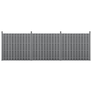 [neu.holz] Kit de 3 Clôtures Barrière Brise Vue Brise Vent Bois Composite (WPC) Gris 185 x 562 cm