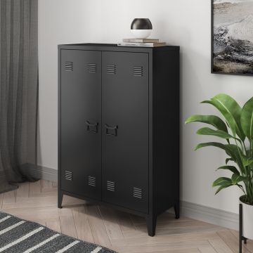 Casier de bureau métallique Oripää à 2 portes [en.casa]