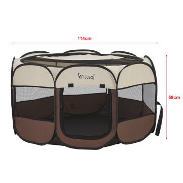 Parc pliable Telford pour animaux de compagnie 58 x 114 x 114 cm [en.casa]