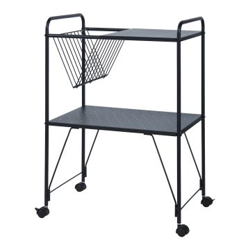 Chariot de service Austrheim 73 x 50 x 33 cm noir [en.casa]