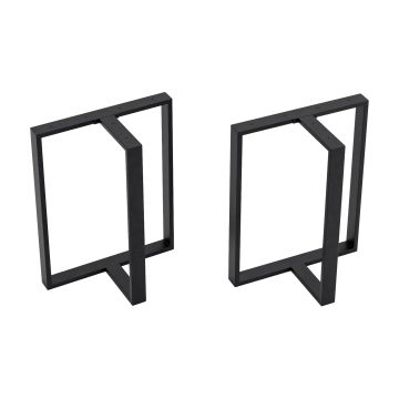 Lot de 2 pieds de table Ashby acier noir [en.casa]