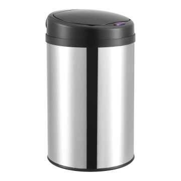 Poubelle à Capteur Acier Inox 30 Litres Argenté [en.casa]