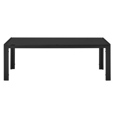 Table basse de jardin Lerum en verre 100 x 50 x 35 cm noir [casa.pro]