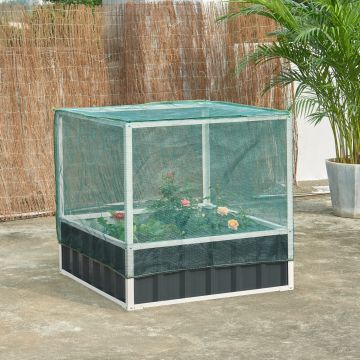 Jardinière surélevée Alblasserdam 90 x 90 x 88 cm anthracite vert [en.casa]