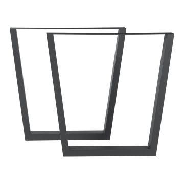 Lot de 2 pieds de table Lalling acier 72 x 75 cm noir [en.casa]