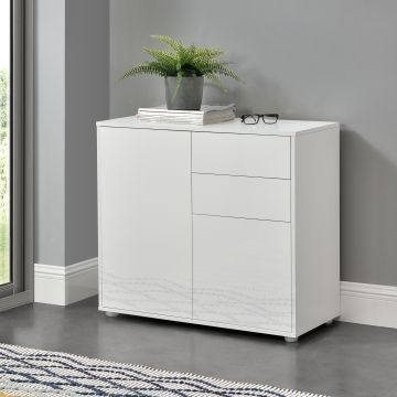 Commode avec 2 Tiroirs 2 Portes Paarl  74 x 79 x 36 cm [en.casa]