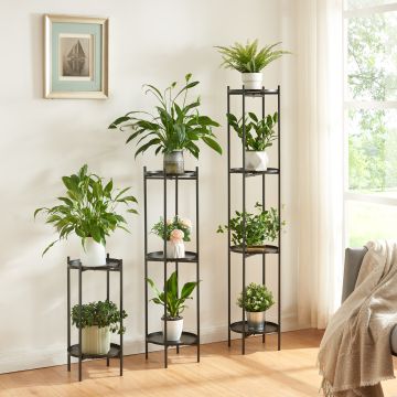 Ensemble de 3 porte-plantes Tuusula noir [en.casa]