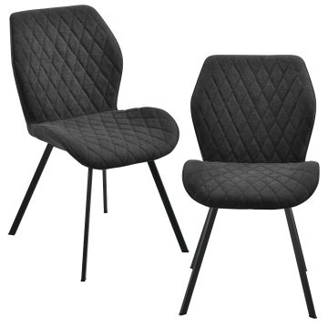 Lot de 2 Chaises de Salle à Manger Sarpsborg 89 x 51 x 64 cm Gris Foncé [en.casa]