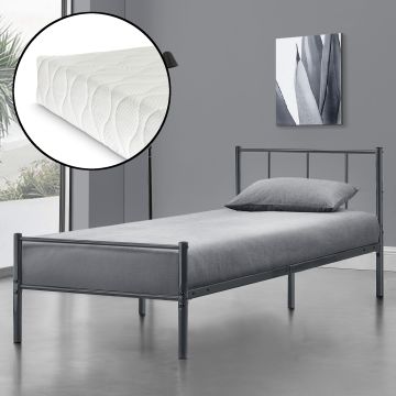 Cadre de Lit avec Matelas Laos Plusieurs tailles et couleures [en.casa] [neu.haus]