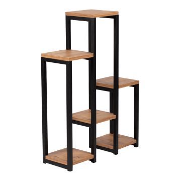 Étagère à plantes Rosenholm 6 étagères 78,5 x 56 x 20 cm noir effet bois [en.casa]