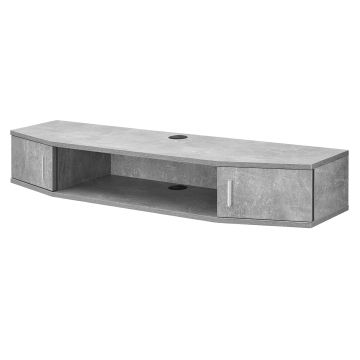 Étagère murale pour TV Tørring 18 x 110 x 30 cm effet béton [en.casa]