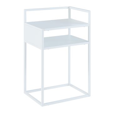 Table d'appoint Riihimäki acier 65 x 40 x 30 cm blanc mat [en.casa]