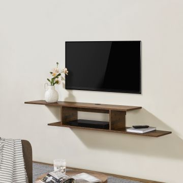 Étagère murale pour TV Støvring 21 x 150 x 25 cm effet bois foncé [en.casa]