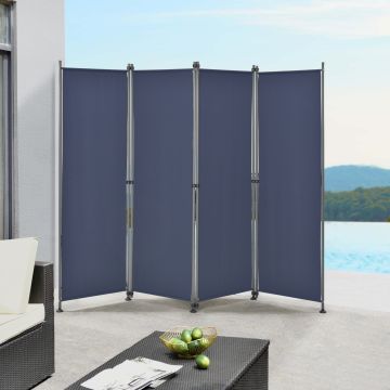 Brise-vue Modica à 4 Panneaux Polyester 215 x 170 cm Bleu Foncé [pro.tec]