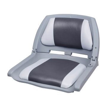 Siège Bâteau Assise Pliable Similicuir Gris Blanc 521 x 457 x 408 mm [pro.tec]