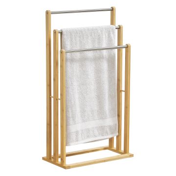 Meuble porte-serviettes Porsanger 46 x 24 x 84 cm Naturel [en.casa]