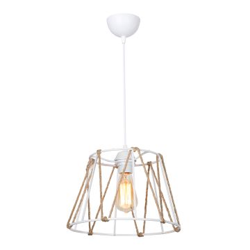 Suspension Halifax en ABS et corde de jute hauteur 60 cm E27 blanc / naturel [lux.pro]