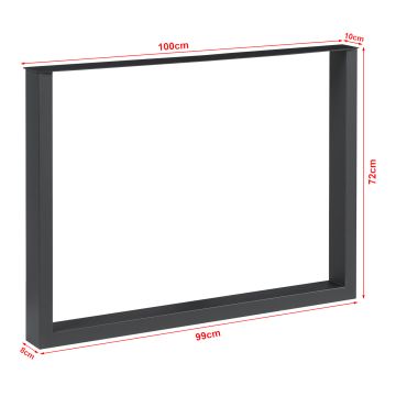 Tischgestell 2er Set Makers Stahl 72x100 cm Schwarz [en.casa]