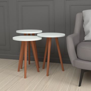 Lot de 3 tables d'appoint Herrljunga trépied [en.casa]