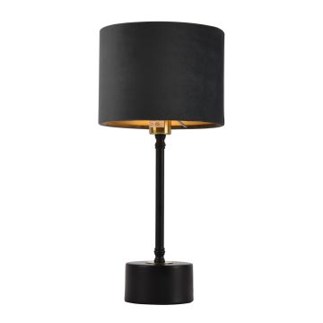 Lampe de Bureau Deventer Métal Flanelle E14 39 cm Noir Cuivre Gris [lux.pro]