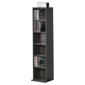 Étagère CD Aventoft  90 x 20 x 20 cm Gris foncé [en.casa]