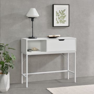 Table console Tranemo 92 x 30 x 80 cm Blanc [en.casa]