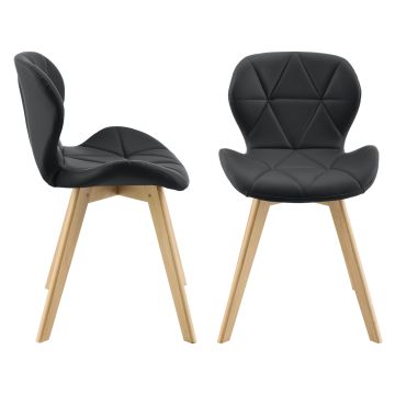 Lot de 4 Chaises Älmhult Similicuir 81 x 57 x 49 cm Noir [en.casa]