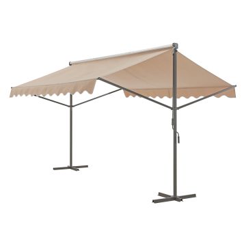 Store banne autoportant Selenizza à double pente 300 x 300 x 260 cm sable [pro.tec]