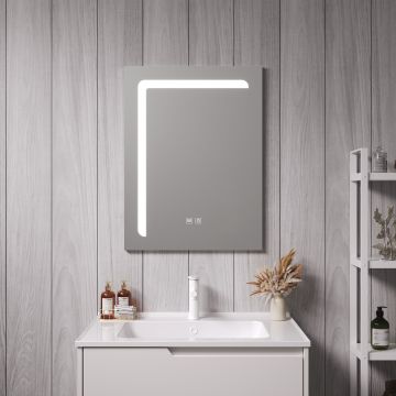 Miroir LED Chambave pour salle de bain 60 x 45 cm argent pro.tec