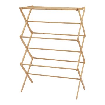 Étendoir à linge pliable Grinau bambou 128 x 72 x 44 cm naturel [en.casa]