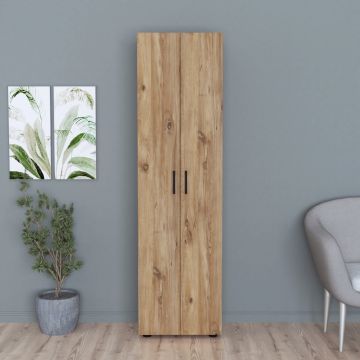 Armoire à 2 portes Åsnes 178 x 49 x 32 cm effet chêne [en.casa]