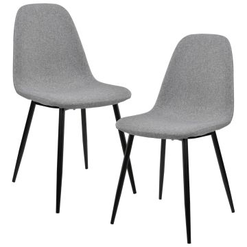 Lot de 2 Chaises de Salle à Manger Kerava 86 x 46 cm Gris [en.casa]