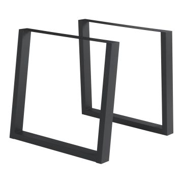 Lot de 2 pieds de table Lülsfeld acier 72 x 75 cm noir [en.casa]