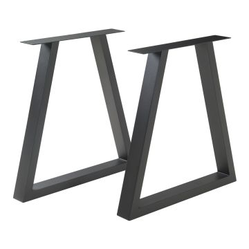 Lot de 2 pieds de table Lyngby acier 72 x 70 cm noir [en.casa]