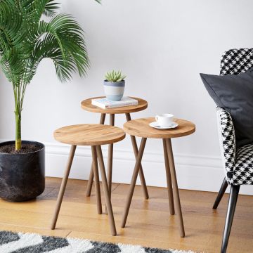 Set de 3 tables d'appoint Hjørring rondes trépied [en.casa]