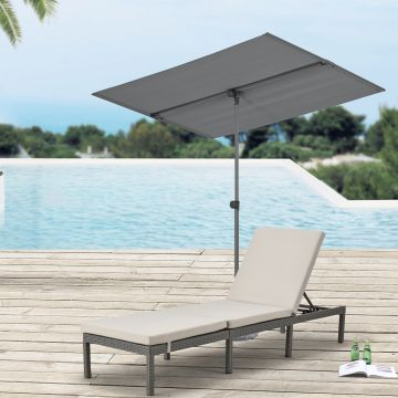 Parasol Carsoli inclinable à 360° rectangulaire 180 x 130 cm [pro.tec]