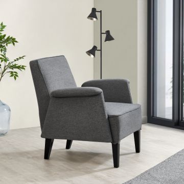 Fauteuil de salon Diespeck 82 x 78,5 x 77 cm gris foncé noir [en.casa]