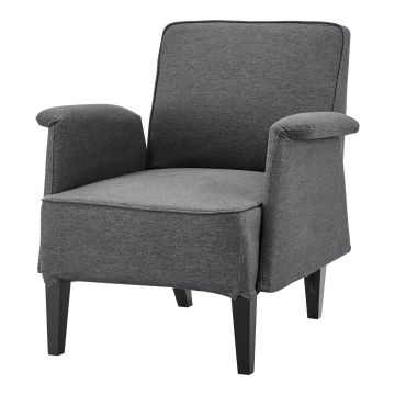 Fauteuil de salon Diespeck 82 x 78,5 x 77 cm gris foncé noir [en.casa]