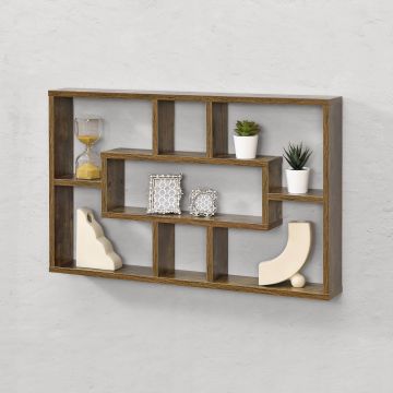 Meuble Mural Qinngua 77 x 10 x 48 cm Bois Foncé [en.casa]