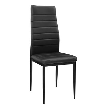 Kit de 6 x Chaises de salle à manger cuir synthétique 96x43x52 cm noir [en.casa] 