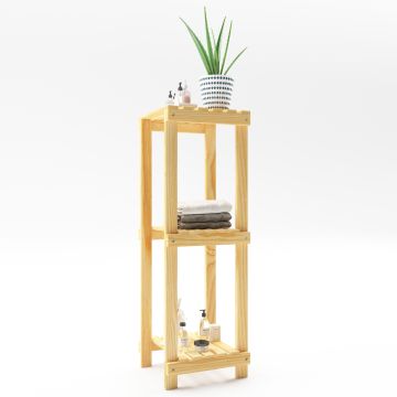 Étagère de salle de bain Kinnula bois de pin 90 x 30 x 30 cm naturel [en.casa]