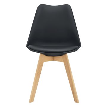 Lot de 6 Chaises de Salle à Manger Fläten Similicuir Hêtre Noir [en.casa]