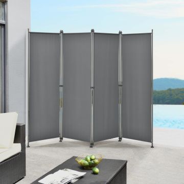 Brise-vue Modica à 4 Panneaux Polyester 215 x 170 cm Gris Ardoise [pro.tec]