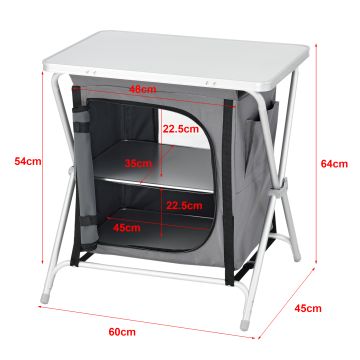 Meuble de Cuisine d'Extérieur Tullinge Pliable 64 x 60 x 45 cm [en.casa]