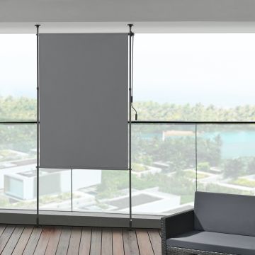 Store extérieur Cimarra aux barres téléscopiques sans perçage 134 x 270 x 310 cm gris foncé [pro.tec]