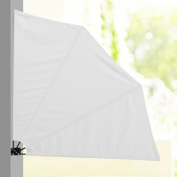 Parasol Mural Ragusa Protection du Soleil Polyester Blanc 160 x 160cm [casa.pro] 